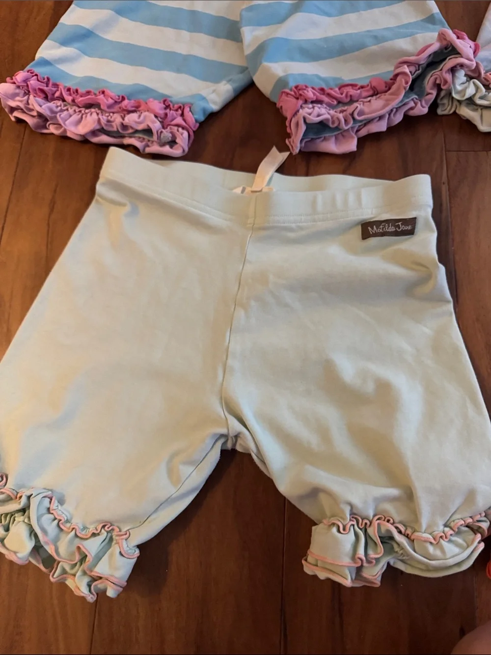 Matilda Jane Shorts Bundle– 6 Assorted Pink, Coral, Blue & Cream Ruffled Styles